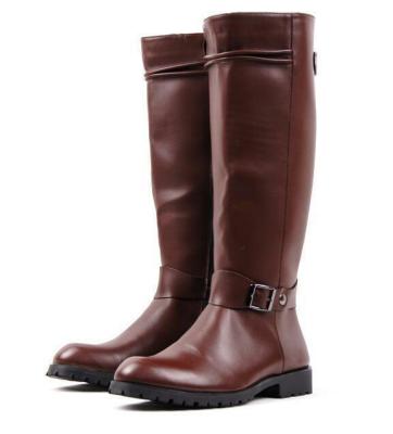 Riding Boots Equestrian Buckle Mens  Knee High Boots BLACK/BROWN