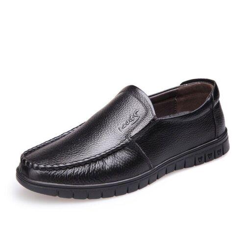 Men's Leather Shoes Anti Slip Black Man Casual Dress Slip On Loafer 