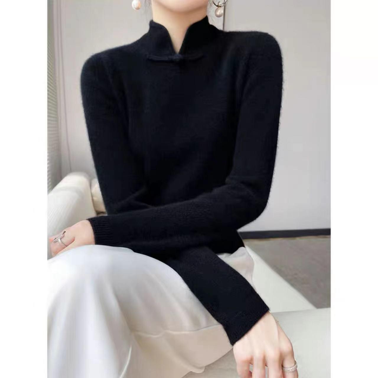 Round high best sale neck sweater