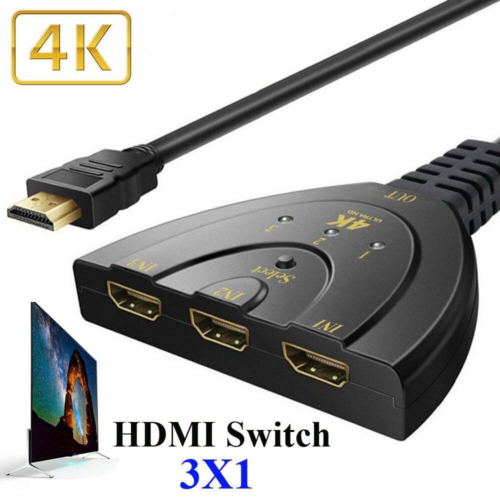 HD 1080P 4K*2K 3 Port HDMI Splitter 3 Into 1 HDMI Switch for TV Box DVD PC Media