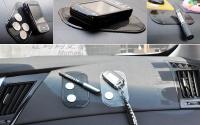 2X Car Anti Non Slip Mat Pad Mobile Phone GPS Holder Black Washable 13*7cm 01